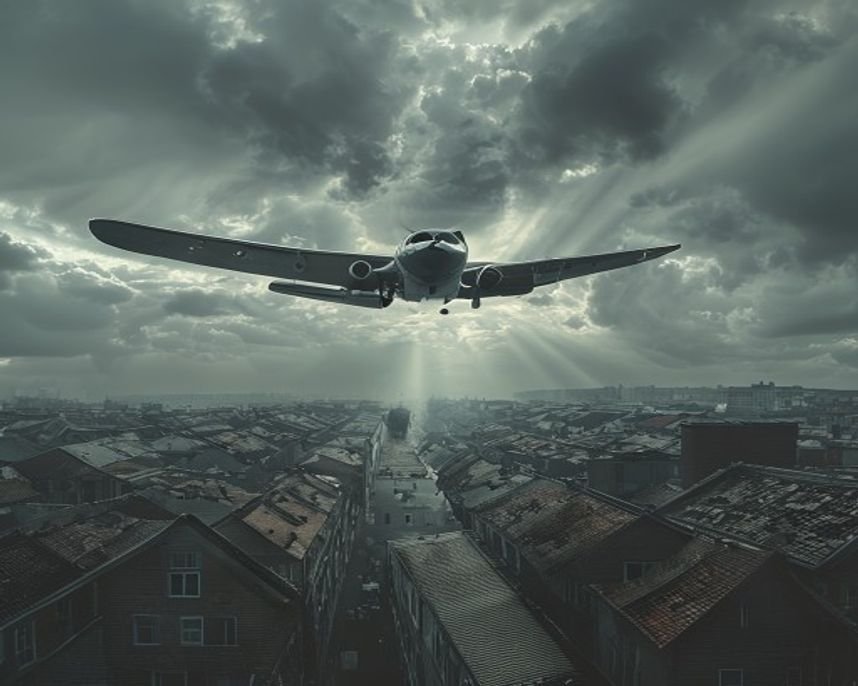 Imagem gerada por IA representando O Bloqueio de Berlim: Uma Ponte Aérea de Esperança e Engenhosidade