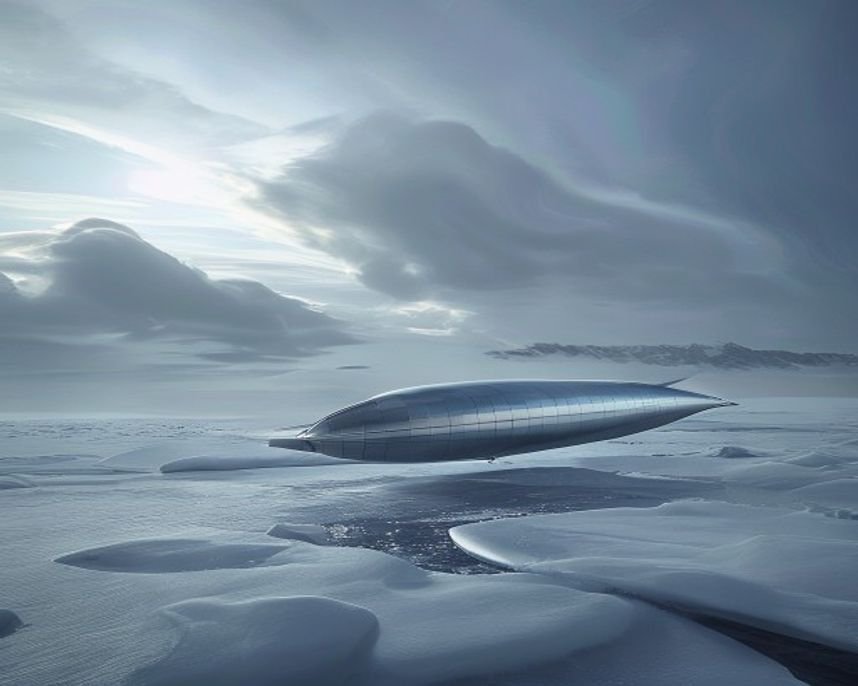 Imagem gerada por IA representando Norge: O Dirigível que Conquistou o Topo do Mundo