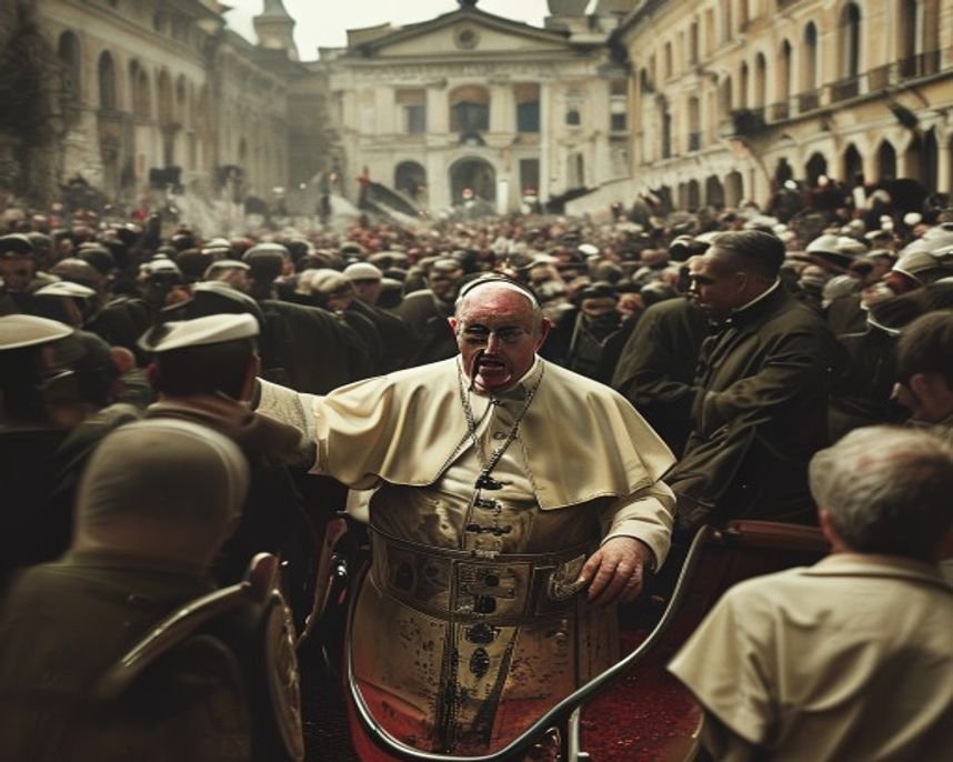 Imagem gerada por IA representando O Atentado ao Papa João Paulo II: Um Dia de Choque e Perdão