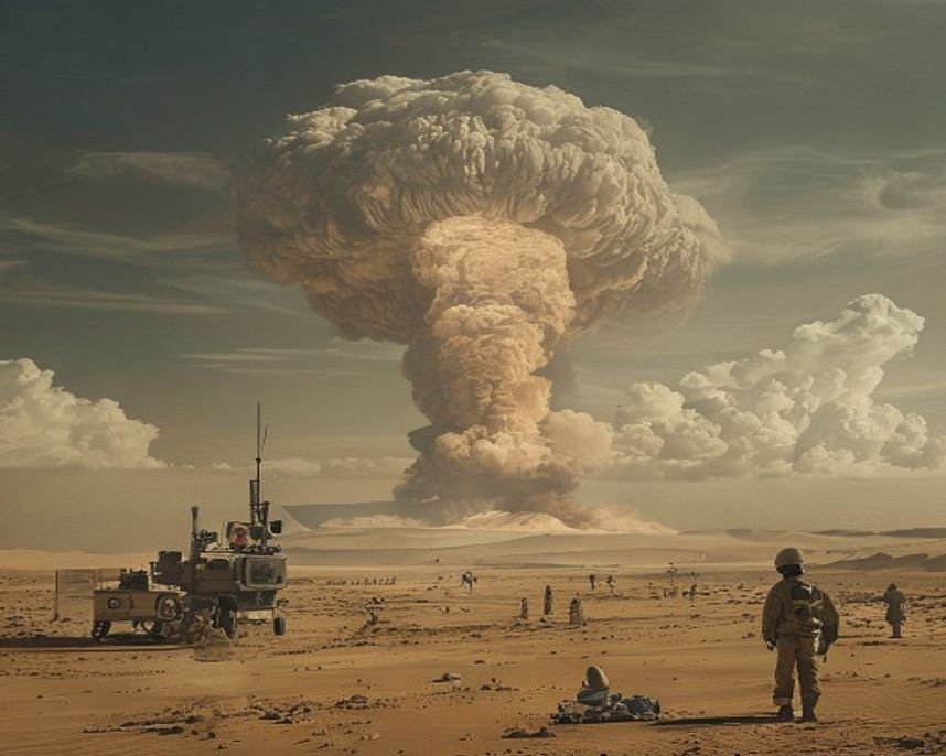 Imagem gerada por IA representando A Índia na Era Nuclear: Operação Shakti e as Implicações Globais