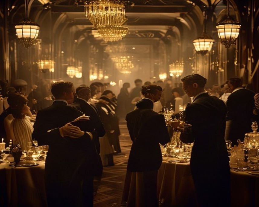 Imagem gerada por IA representando O Primeiro Brilho Dourado de Hollywood