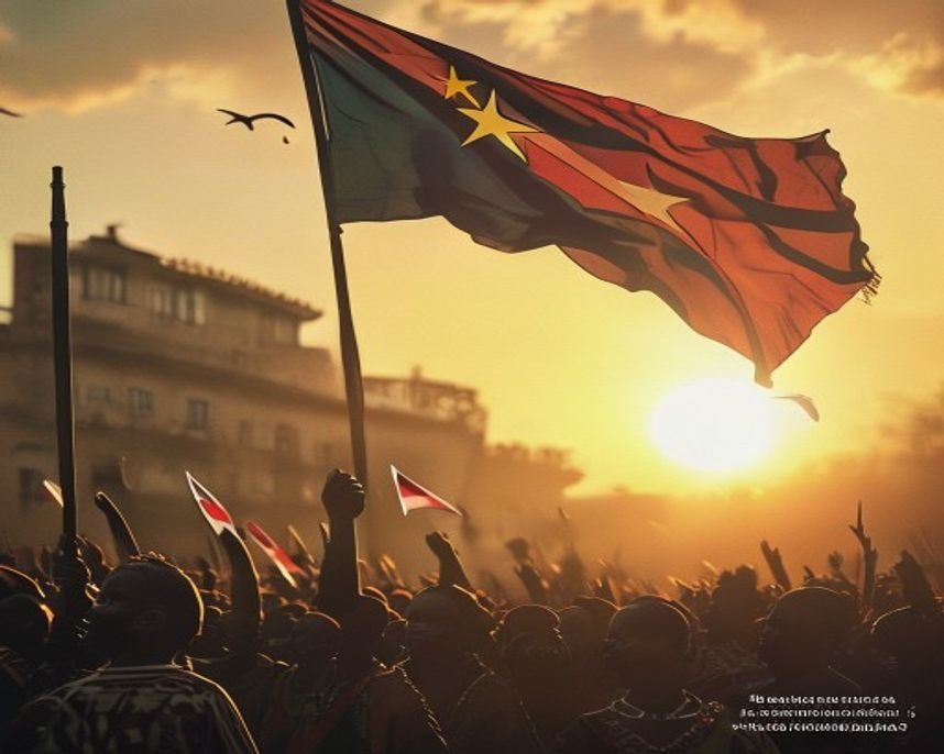 Imagem gerada por IA representando Uma Nova Nação: O Renascimento do Zaire